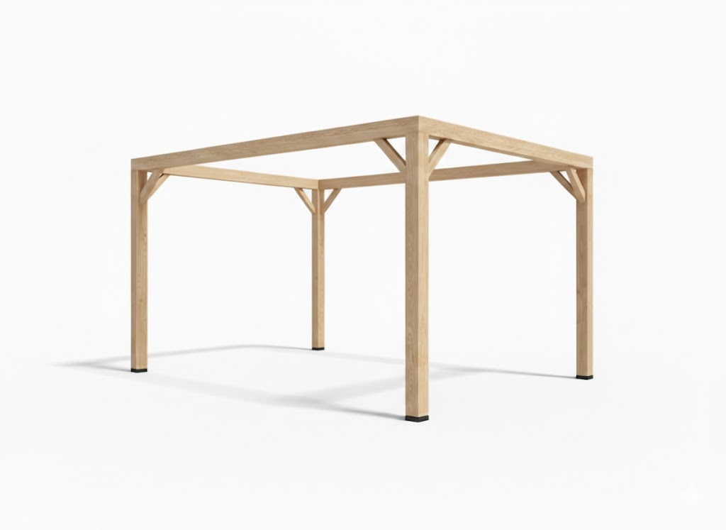 Pergola van Eiken hout 14 x 14 cm kopmaat