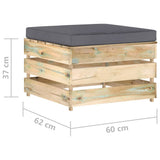 4-Delige Loungeset Met Kussens Groen Geïmpregneerd Hout