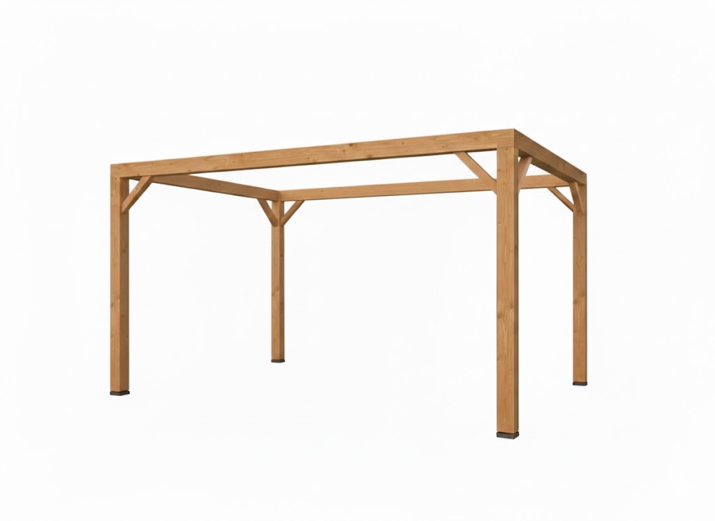 Pergola van Douglas COMBI hardhout met 14 x 14 cm kopmaat