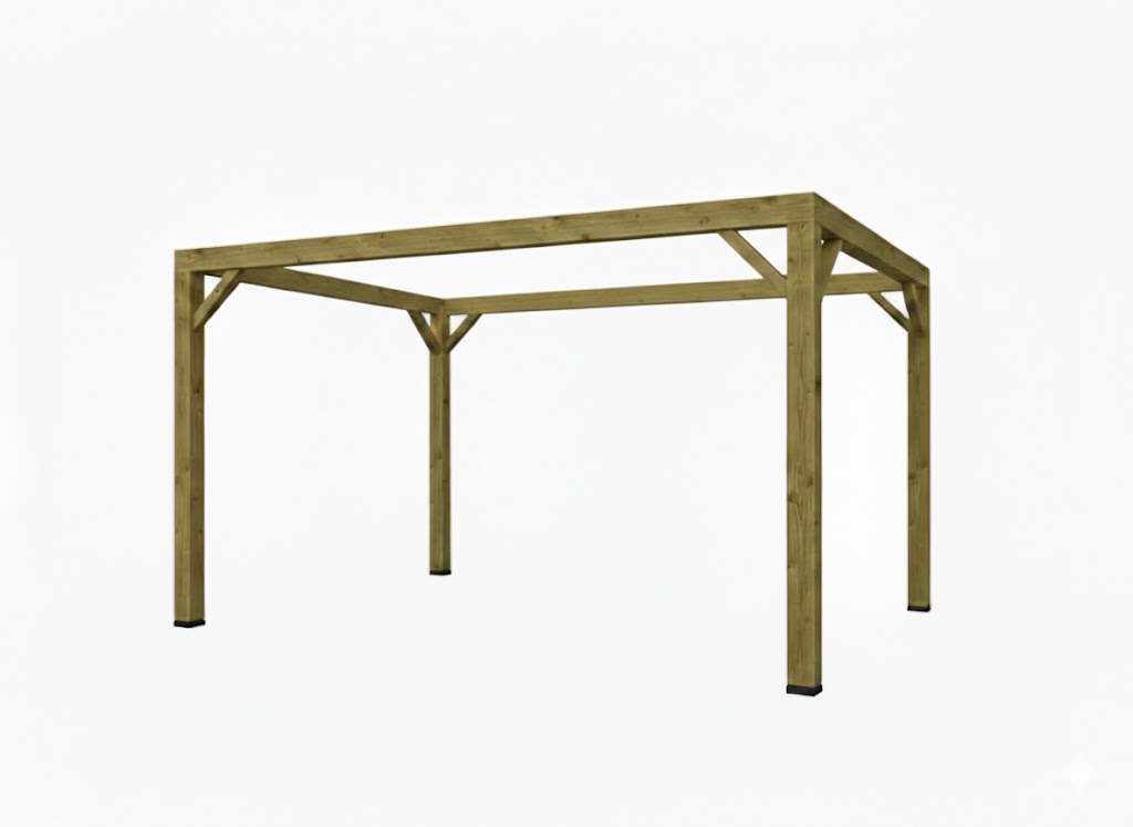 Pergola van Grenen geïmpregneerd hout met 12 x 12 cm kopmaat
