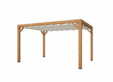 Pergola van Douglas hout 11 x 11 cm kopmaat incl. WATERDOORLATEND Harmonica schaduwdoek