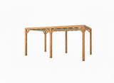 Pergola van Douglas COMBI hardhout 14 x 14 cm kopmaat incl. WATERDICHT Harmonica schaduwdoek