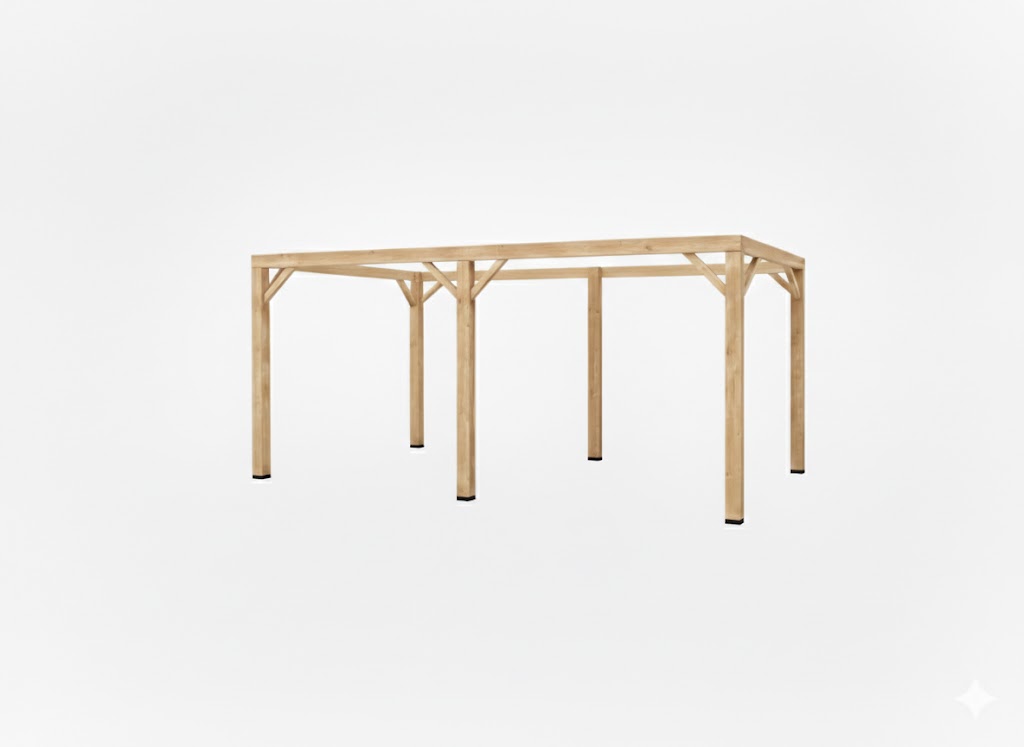 Pergola van Eiken hout 11 x 11 cm kopmaat