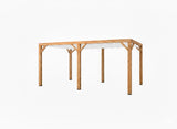 Pergola van Douglas COMBIE hardhout 11 x 11 cm kopmaat incl. WATERDICHT Harmonica schaduwdoek