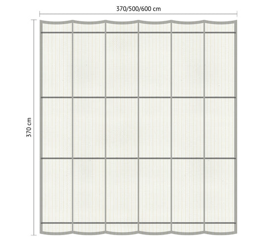 Wave shade waterdoorlatend0 3.70 x 3.70/5.00/6.00 meter breed inclusief bevestiging set